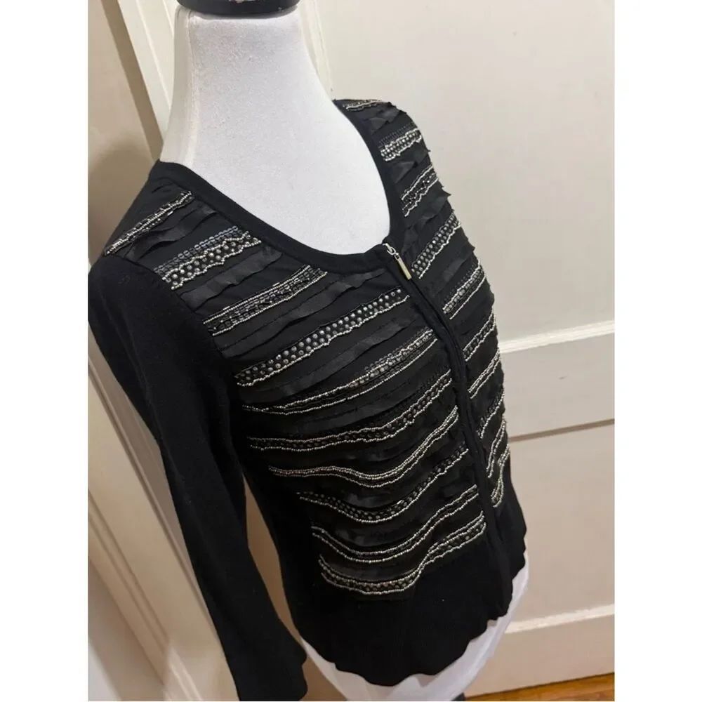 White House Black Market Black Lightweight Knit Top